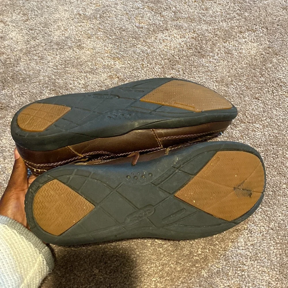 Crocs Brown Leather Harborline Boat Shoes SIZE 9M